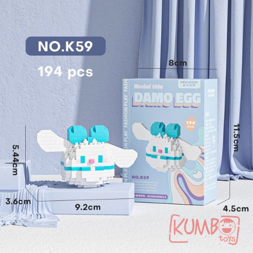 Mainan Anak Bricks Mini Damo Egg Karakter Lucu