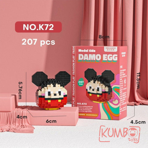 Mainan Anak Bricks Mini Damo Egg Karakter Lucu
