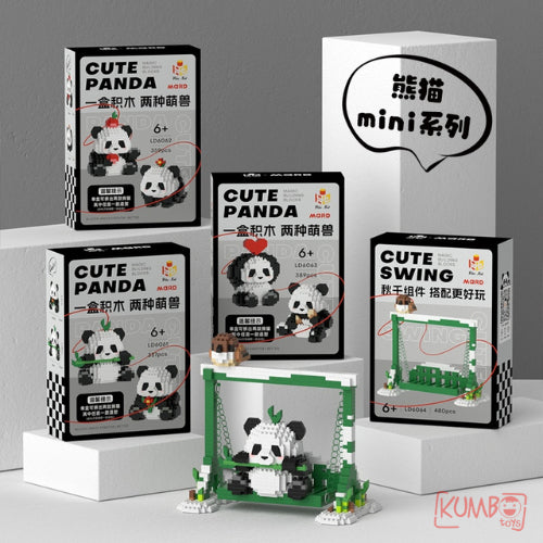 Mainan Edukasi Anak Bricks Cute Panda 3D Block Magic Building