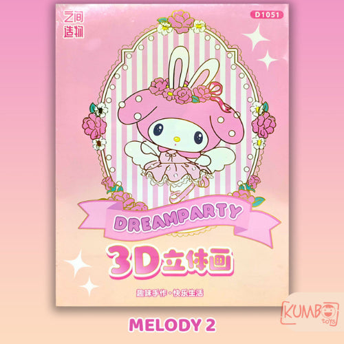 Mainan Edukasi Anak 3D BP Standing Painting With Frame Light Sanrio