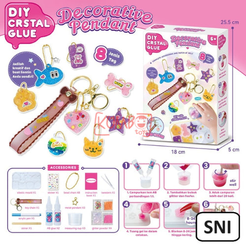 Mainan Edukasi Anak DIY Crystal Glue Decorative Pendant Key Chain