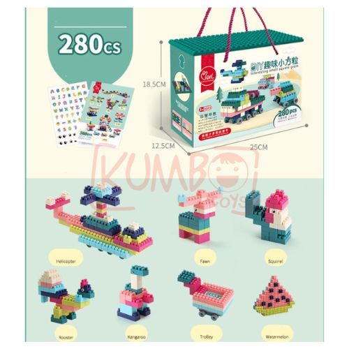 Mainan Edukasi Bricks LEGO balok 280 pcs Anak DIY Susun