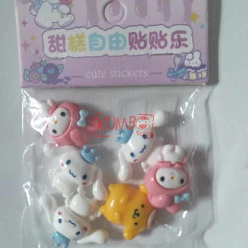 Mainan Sticker 3D Karakter Sanrio Akrilik Stiker Tempelan Lucu