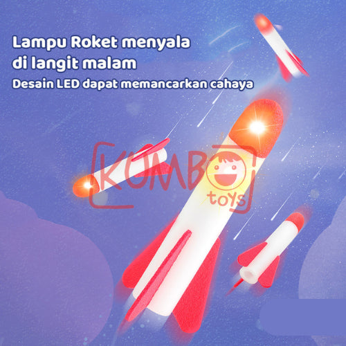 Mainan Edukasi Anak Flash Fkying Sky Rocket Launcher Pompa Roket Outdoor