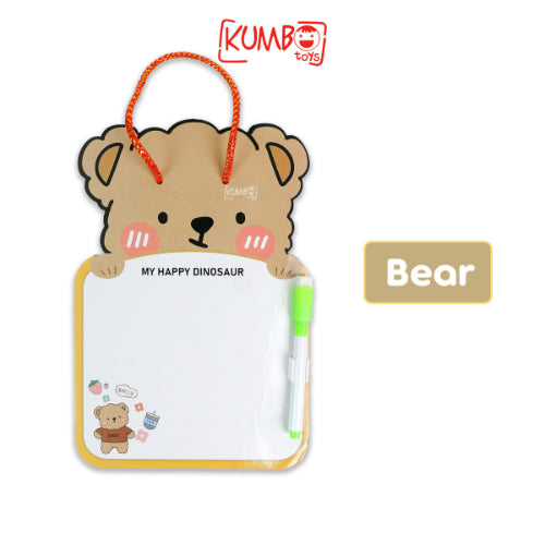 Papan Tulis Karakter Lucu Anak Tali Gantung Whiteboard Memo Dengan Spidol