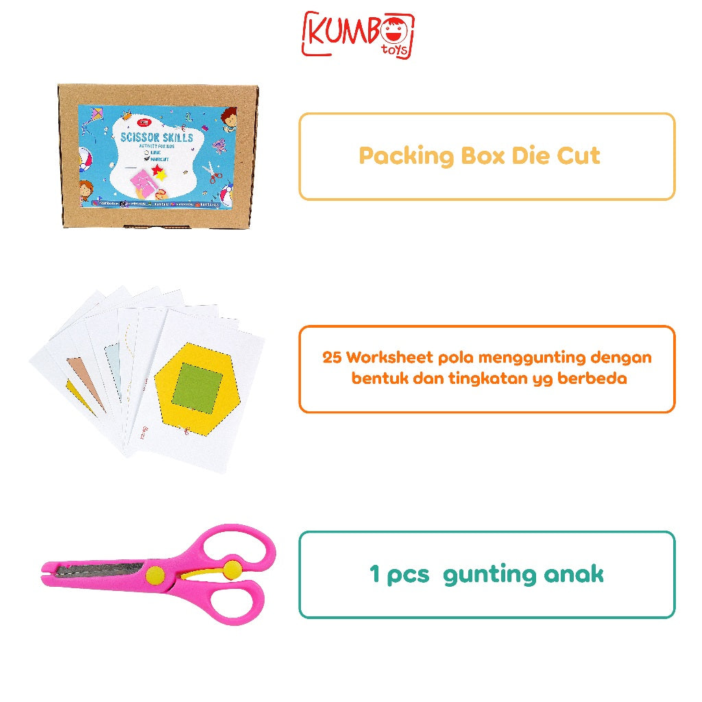Scissor Skills Activity For Kids Paket Menggunting Motoric Montessory Play