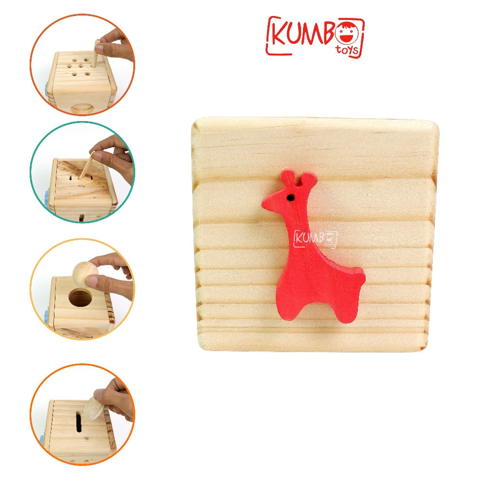 Mainan Montessori Busy Box Wooden Toys Fine Motor Play Mainan Sensory