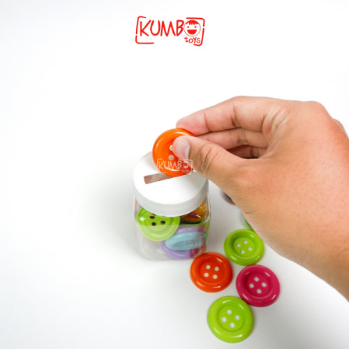 Mainan Montessori Meronce Kancing Besar 48 pcs Kancing Jumbo Kancing Gajah