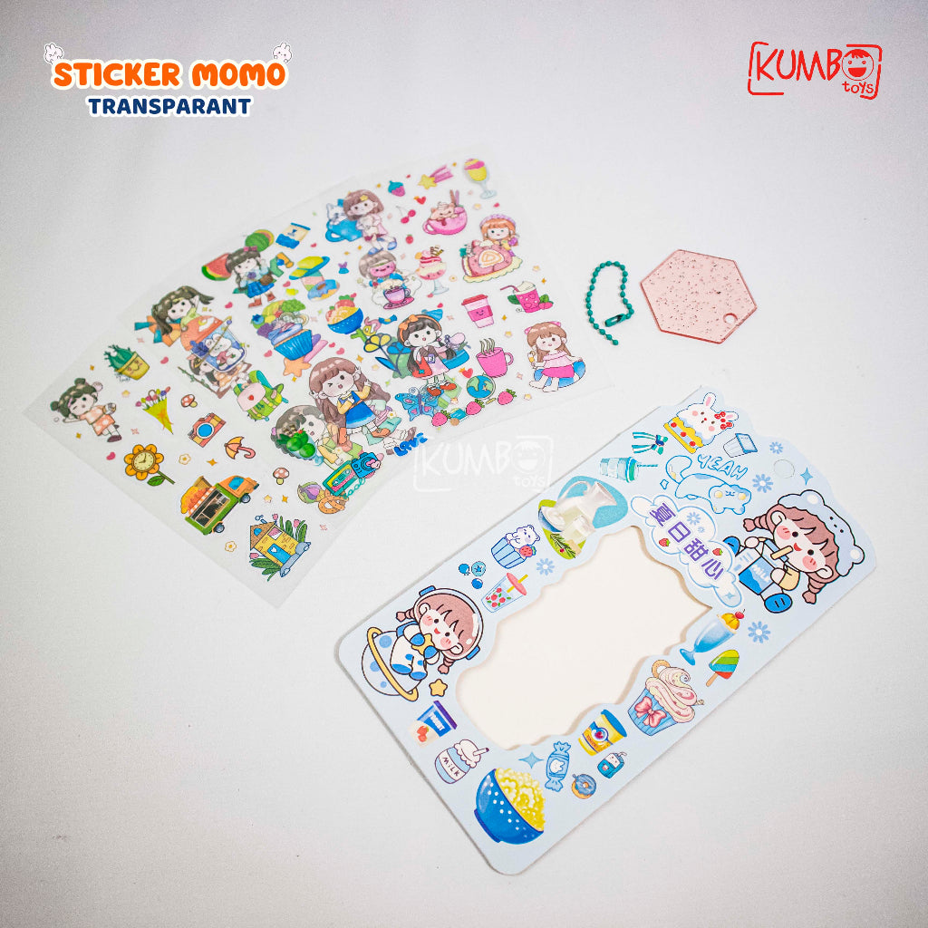 Mainan Edukasi Sticker NEW MOMO Panjang 2D Set Akrilik Sticker Karakter