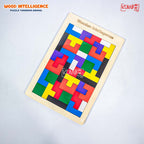 Mainan Edukasi Anak Puzzle Tangram Tetris Geometri Kayu