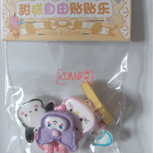 Mainan Sticker 3D Karakter Sanrio Akrilik Stiker Tempelan Lucu