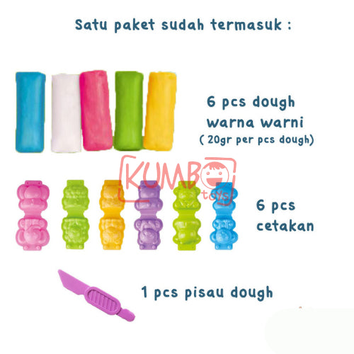 Mainan Edukasi Anak Play Dough Box Set 3D Pretend Play Edukasi Clay