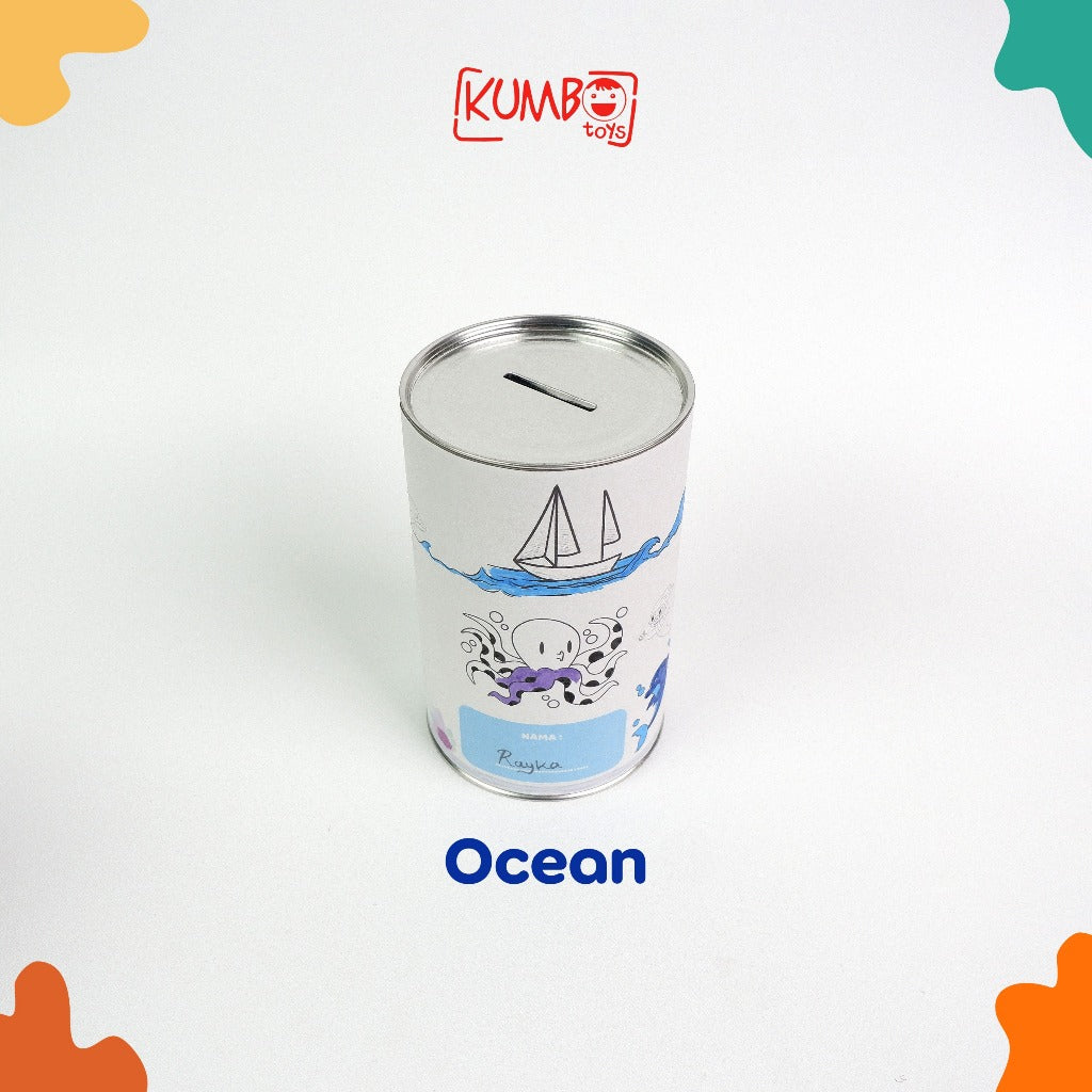 Mainan Edukasi Celengan Kaleng Mewarnai Anak Souvenir Ulang Tahun Anak Celengan Lukis