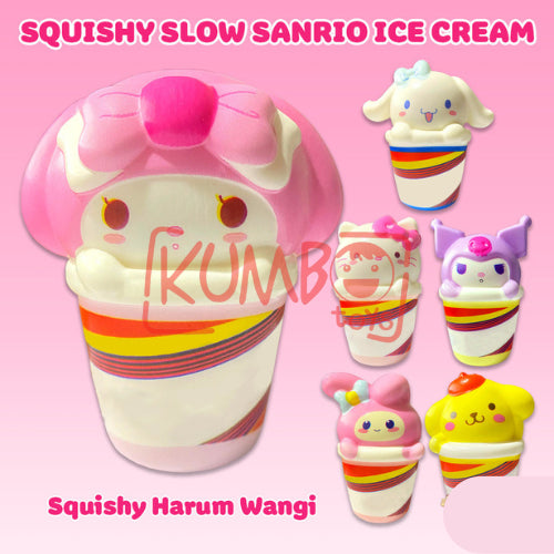 Mainan Edukasi Anak Squishy Slow SANRIO Ice Cream Stress Release Squeeze
