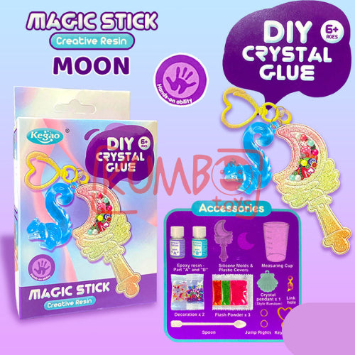 Mainan Edukasi Anak DIY Crystal Glue Magic Stick Resin Aksesoris Gantungan Kunci