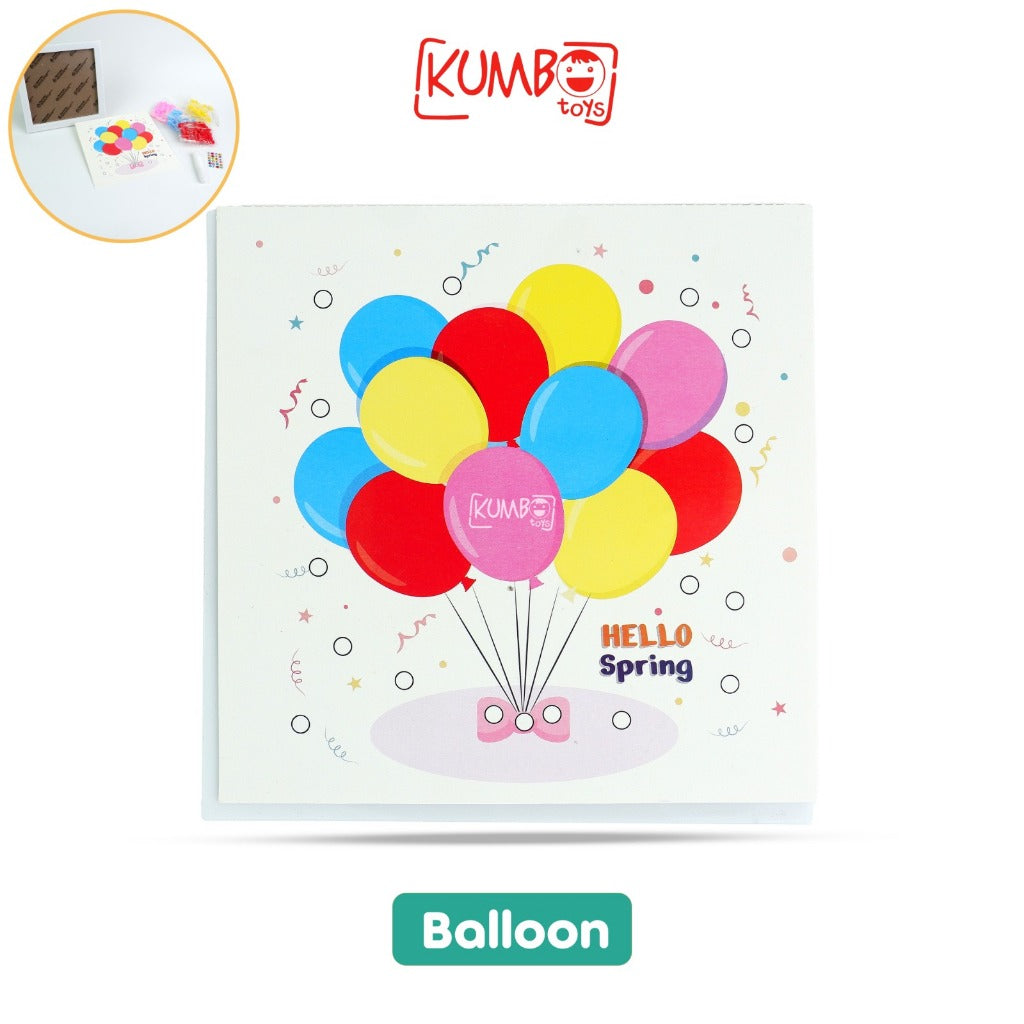 Mainan Edukasi Anak DIY Menempel Pompom Figura Art And Craft Frame