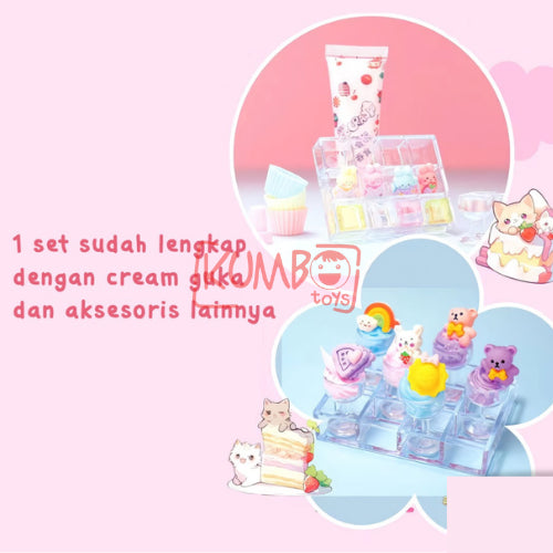 Mainan Edukasi Anak DIY Cream Gooka Guka Set MIKA Clay Aksesoris Hiasan Akrilik Kerajinan