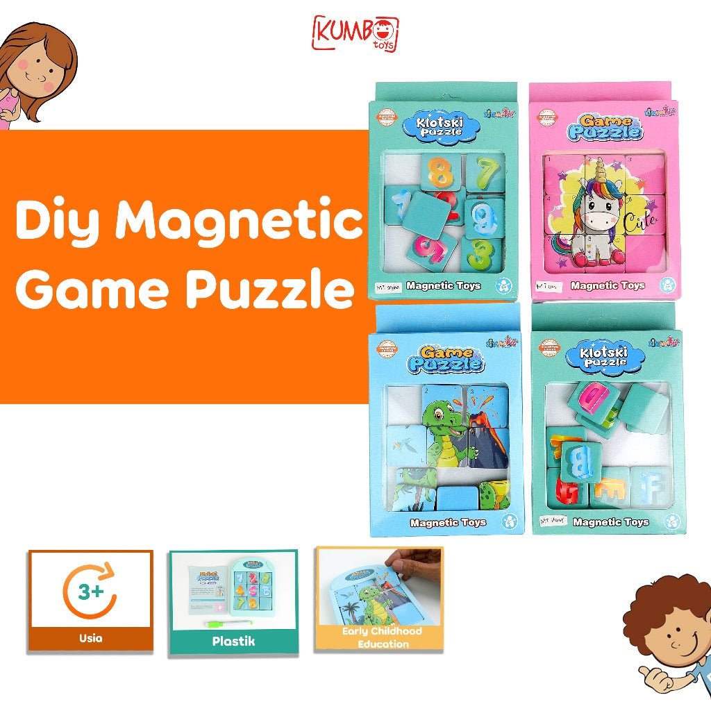 Mainan Edukasi Anak DIY MAGNETIC GAME PUZZLE Papan Tulis