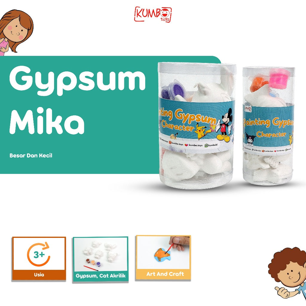 Mainan Edukasi Anak DIY Gypsum Souvenir Kemasan Tabung Plastik Mika Hampers Ulang Tahun