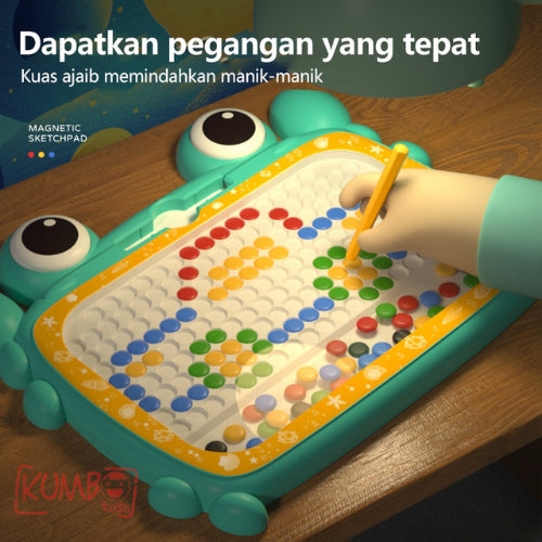 Mainan Edukasi Anak Magnetic Drawing Board Sketchpad Crab dan Mini Dino