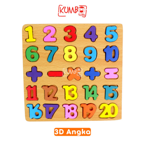 Mainan Edukasi Anak Puzzle 3D Huruf dan Angka