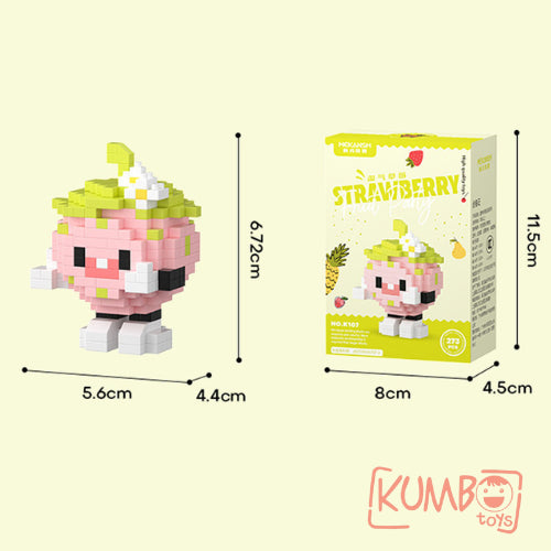 Mainan Anak Bricks Fruit Nano 3D Mainan Balok Susun Karakter Buah