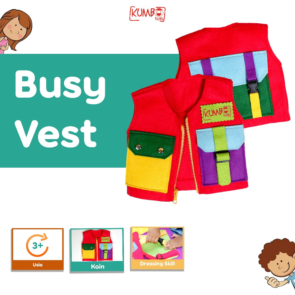 Mainan Edukasi Anak Busy Vest Dressing Skill Mainan Montessori Anak