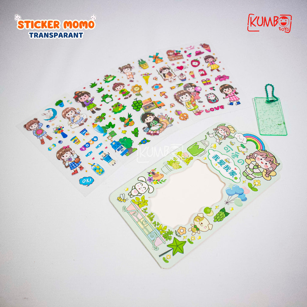Mainan Edukasi Sticker NEW MOMO Panjang 2D Set Akrilik Sticker Karakter