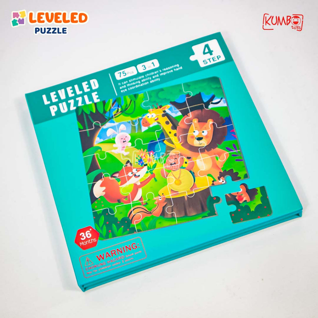 Mainan Edukasi Anak Leveled Puzzle Magnet 3 in 1 Buku Magnet Step Berlevel