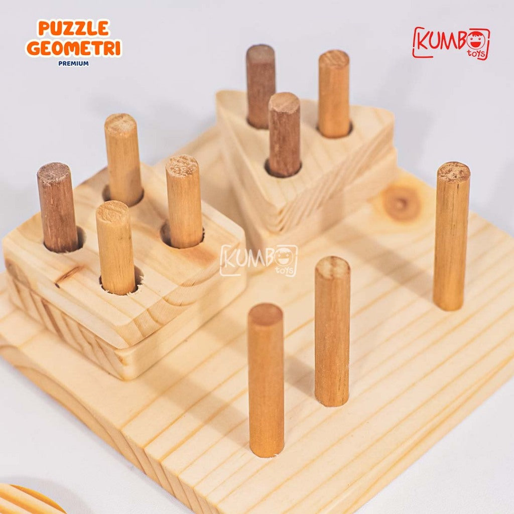 Mainan Edukasi Puzzle Geometri Bahan Premium Anak Kotak Kayu Premium