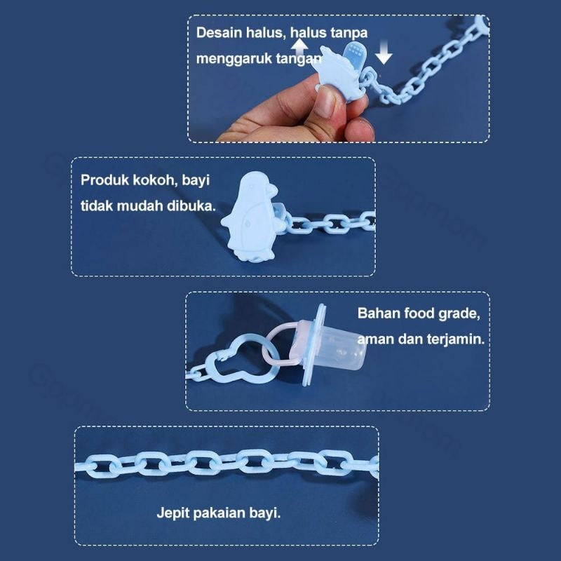 Rantai Penjepit Dot Bayi Tali Gantungan Empeng Dot