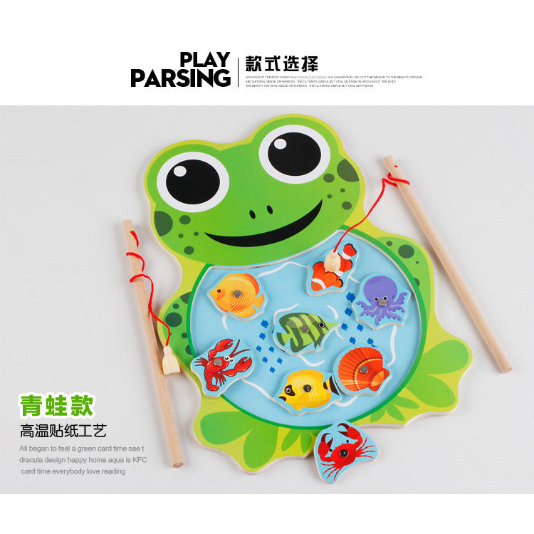 Mainan Edukasi Anak Pancingan Kayu Karakter Pancingan Papan Magnet Kayu