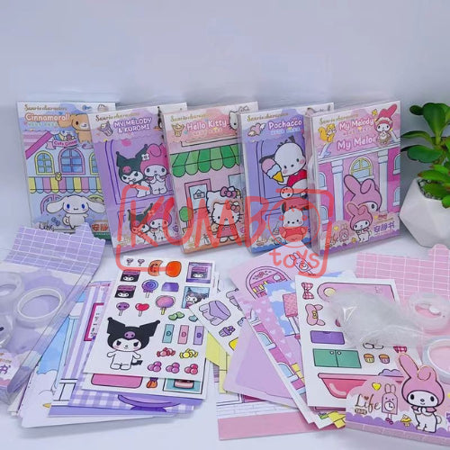 Mainan Edukasi Anak DIY Quiet Book Sanrio Busy Book Paper Doll