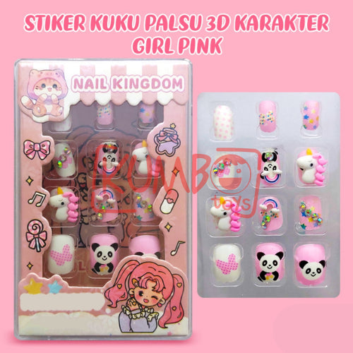 Aksesoris Kuku Sticker Kuku Palsu 3D Karakter Nail Art