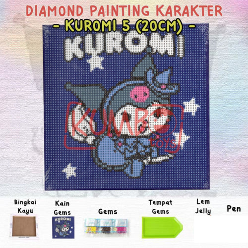 Mainan Edukasi Anak DIY Diamond Painting Karakter Canvas 20X20 Bingkai Kayu