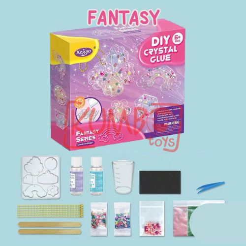 Mainan Edukasi Anak DIY Crystal Glue Manik Resin Aksesoris Gantungan Kunci