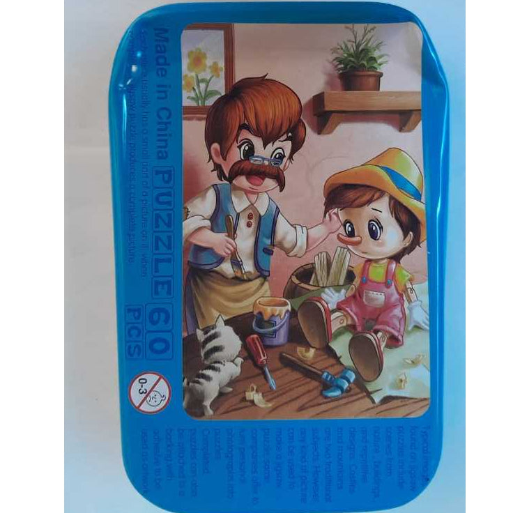 Mainan Edukasi Anak Puzzle Kayu Wooden Puzzle Kotak Besi 60pcs
