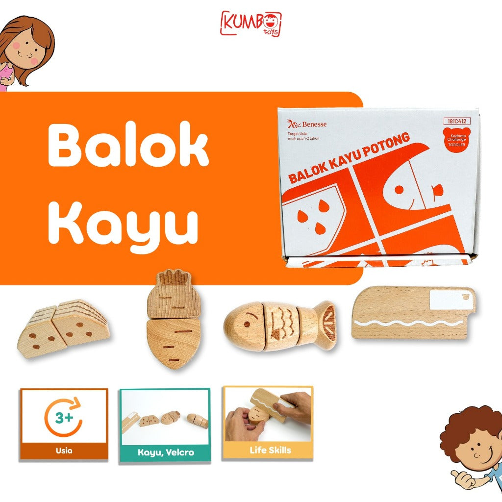 Mainan Edukasi Anak Souvenir Ulang Tahun Balok Kayu Potong Hampers