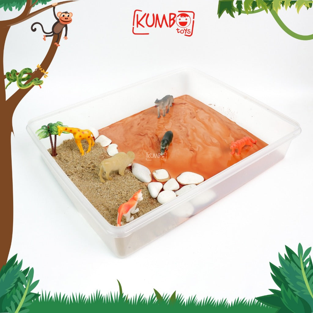 Sensory Box Tema Safari / Sensory Play Mainan Montessori