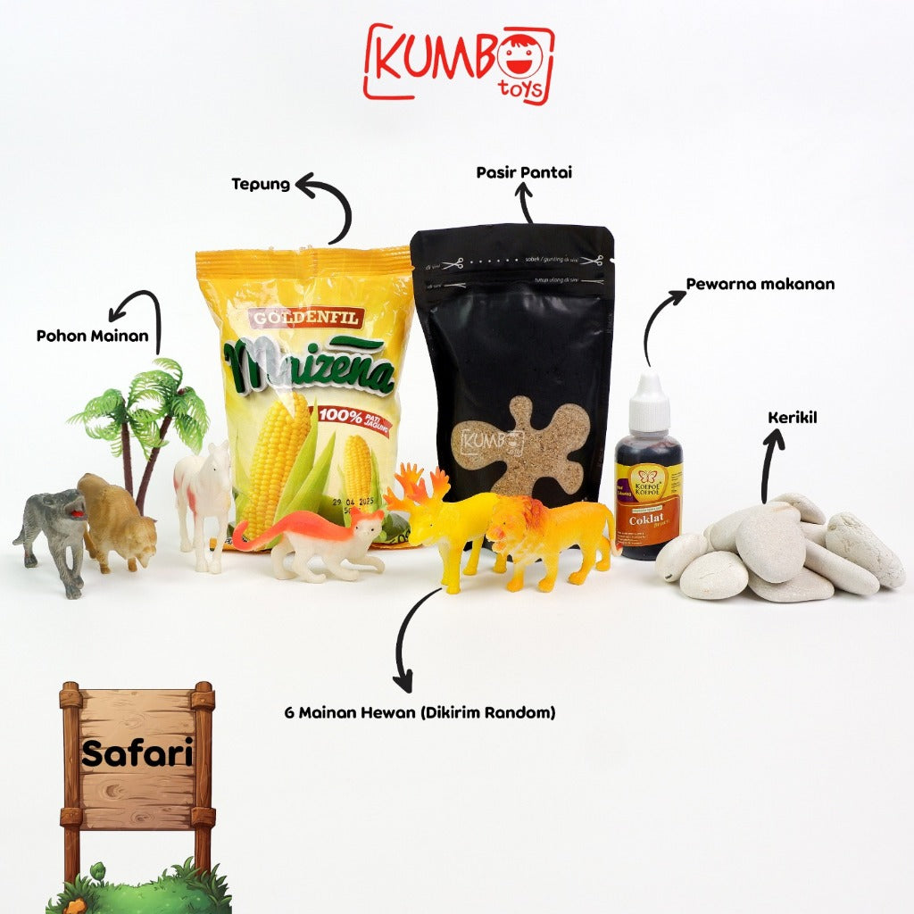 Sensory Box Tema Safari / Sensory Play Mainan Montessori