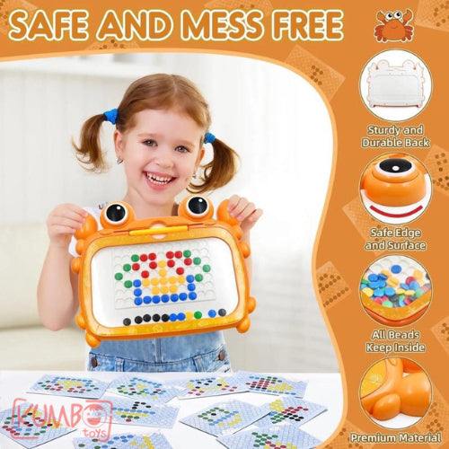 Mainan Edukasi Anak Magnetic Drawing Board Sketchpad Crab dan Mini Dino