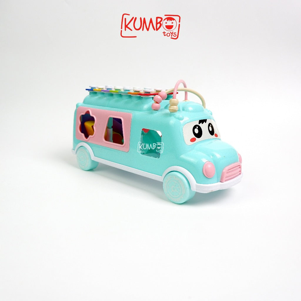 Mainan Edukasi Anak Mobil Happy Bus Xylophone Montessori play