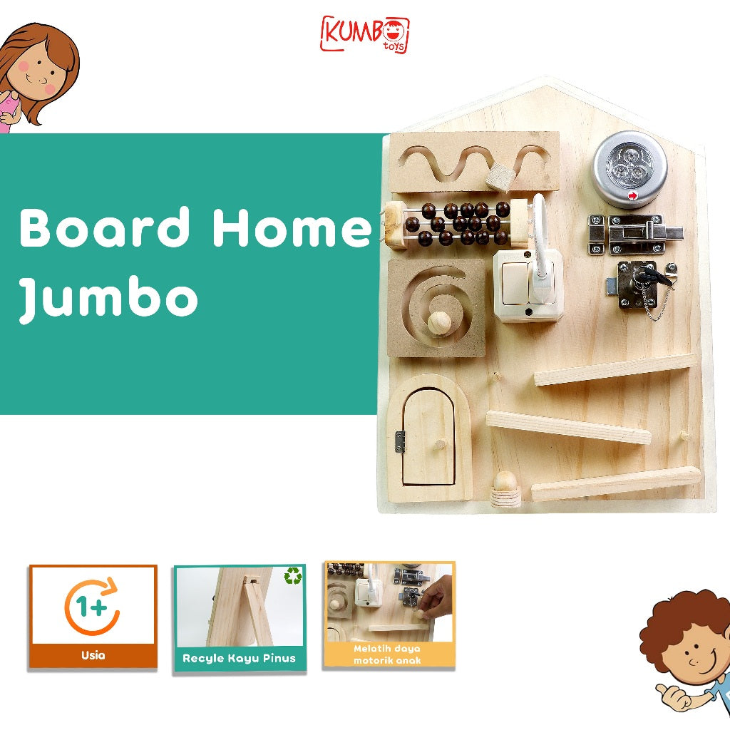 BUSY BOARD PREMIUM JUMBO Mainan Edukasi Montessori Papan Main Anak