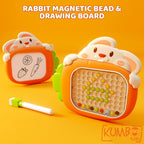 Mainan Edukasi Anak Rabbit Magnetic Bead And Drawing Board Papan Magnet Kelinci