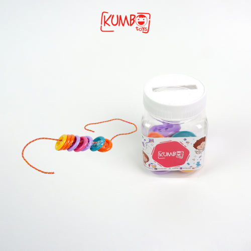 Mainan Montessori Meronce Kancing Besar 48 pcs Kancing Jumbo Kancing Gajah