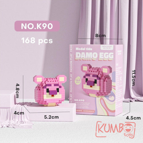Mainan Anak Bricks Mini Damo Egg Karakter Lucu