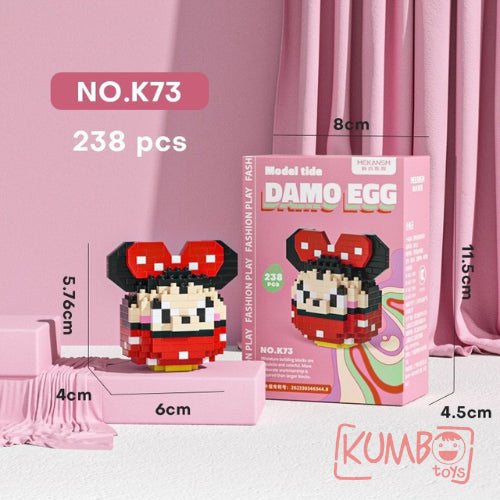 Mainan Anak Bricks Mini Damo Egg Karakter Lucu