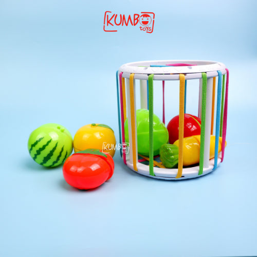 Mainan Edukasi Anak Shape Sorting Game Sortir Bentuk Buah dan Sayuran Potong Perekat