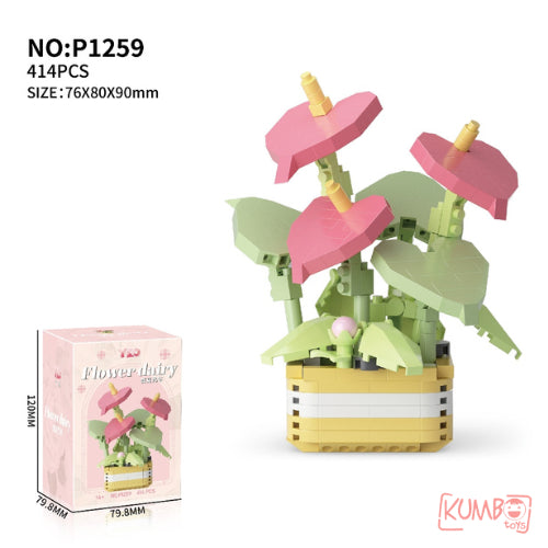 Mainan Edukasi Anak Bricks Flower Dairy 3D Block Bentuk Bunga