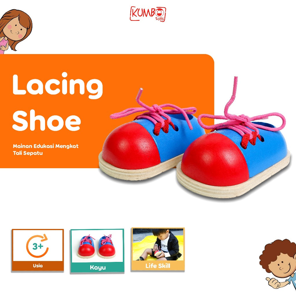Mainan Edukasi Anak Lacing Shoe Mainan Montessori